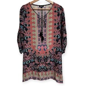 Tolani 100% Silk Printed Tunic Dress